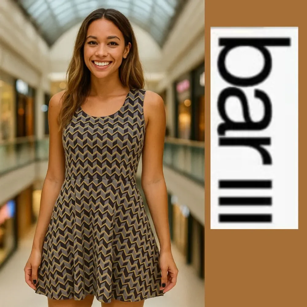 Bar III Geometric Sleeveless Dress